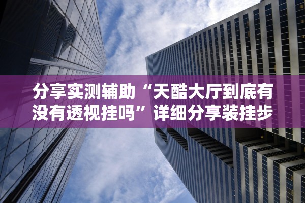 分享实测辅助“天酷大厅到底有没有透视挂吗”详细分享装挂步骤