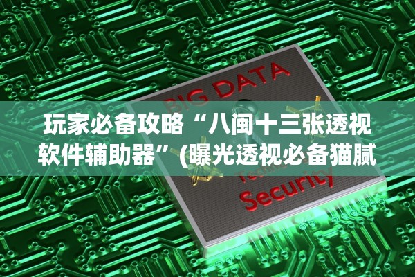 玩家必备攻略“八闽十三张透视软件辅助器”(曝光透视必备猫腻)