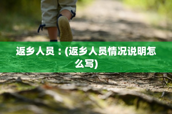 返乡人员︰(返乡人员情况说明怎么写) 返乡人员︰(返乡人员情况说明怎么写)