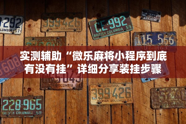 实测辅助“微乐麻将小程序到底有没有挂	”详细分享装挂步骤