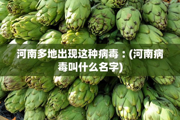 河南多地出现这种病毒︰(河南病毒叫什么名字)