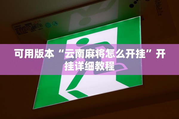 可用版本“云南麻将怎么开挂”开挂详细教程