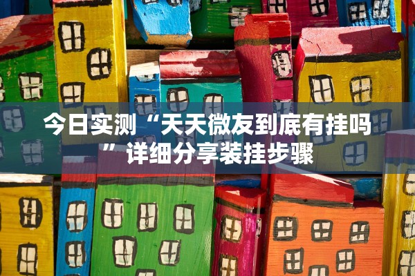 今日实测“天天微友到底有挂吗”详细分享装挂步骤