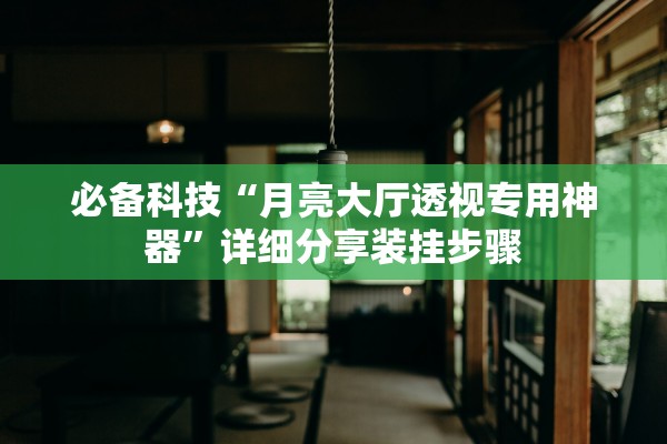 必备科技“月亮大厅透视专用神器”详细分享装挂步骤
