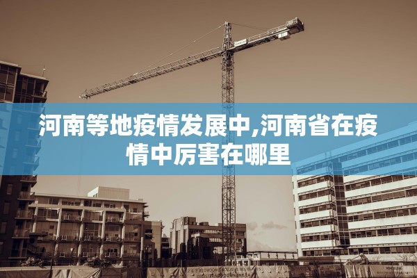 河南等地疫情发展中,河南省在疫情中厉害在哪里