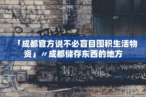 「成都官方说不必盲目囤积生活物资」〃成都储存东西的地方