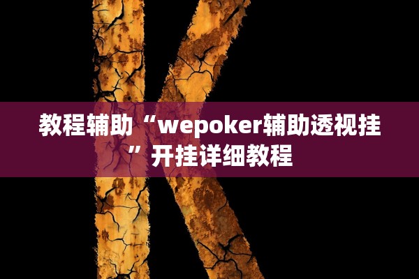教程辅助“wepoker辅助透视挂”开挂详细教程
