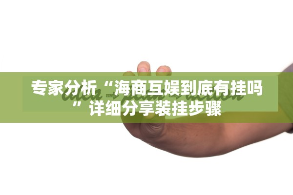 专家分析“海商互娱到底有挂吗	”详细分享装挂步骤