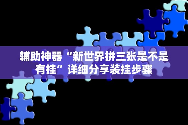 辅助神器“新世界拼三张是不是有挂”详细分享装挂步骤