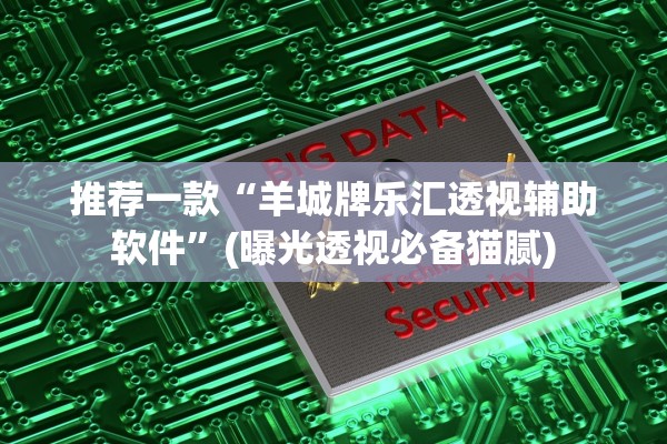 推荐一款“羊城牌乐汇透视辅助软件	”(曝光透视必备猫腻)