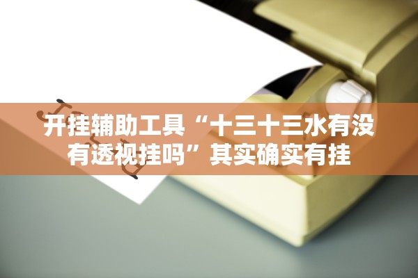 开挂辅助工具“十三十三水有没有透视挂吗	”其实确实有挂