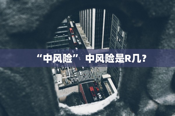 “中风险” 中风险是R几？