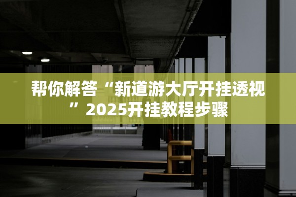 帮你解答“新道游大厅开挂透视”2025开挂教程步骤