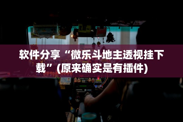 软件分享“微乐斗地主透视挂下载	”(原来确实是有插件)