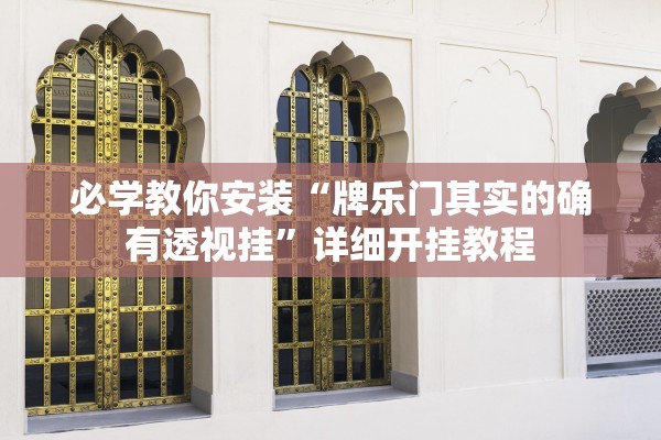 必学教你安装“牌乐门其实的确有透视挂”详细开挂教程