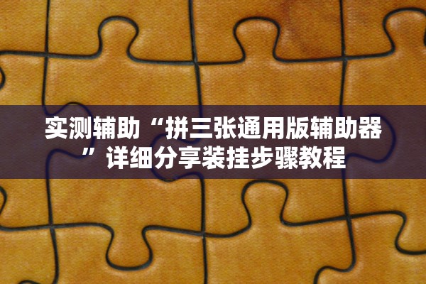 实测辅助“拼三张通用版辅助器	”详细分享装挂步骤教程
