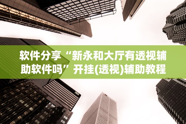 软件分享“新永和大厅有透视辅助软件吗”开挂(透视)辅助教程