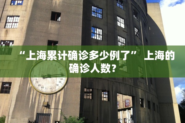 “上海累计确诊多少例了” 上海的确诊人数？