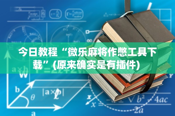 今日教程“微乐麻将作憋工具下载”(原来确实是有插件) 