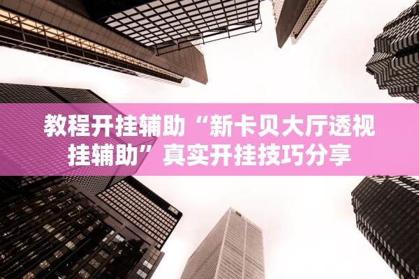 教程开挂辅助“新卡贝大厅透视挂辅助”真实开挂技巧分享