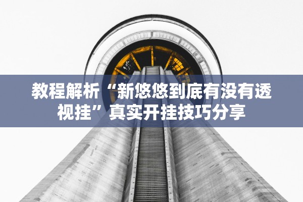 教程解析“新悠悠到底有没有透视挂”真实开挂技巧分享