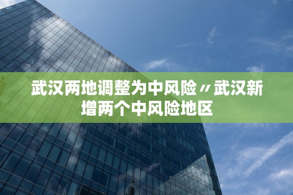 武汉两地调整为中风险〃武汉新增两个中风险地区