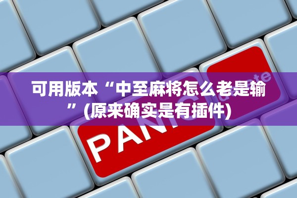 可用版本“中至麻将怎么老是输”(原来确实是有插件)