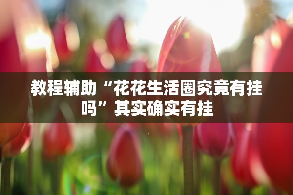 教程辅助“花花生活圈究竟有挂吗”其实确实有挂