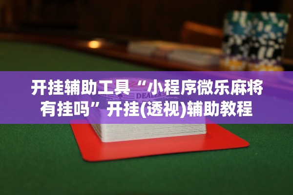 开挂辅助工具“小程序微乐麻将有挂吗”开挂(透视)辅助教程