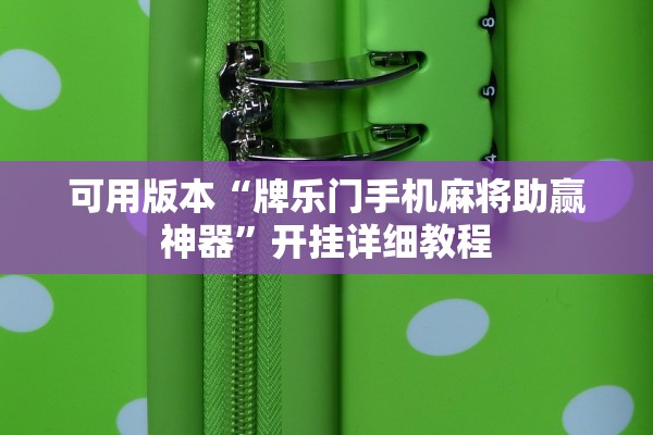 可用版本“牌乐门手机麻将助赢神器”开挂详细教程
