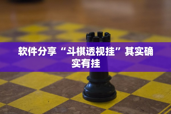 软件分享“斗棋透视挂”其实确实有挂