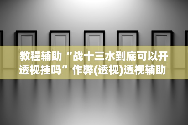 教程辅助“战十三水到底可以开透视挂吗”作弊(透视)透视辅助 