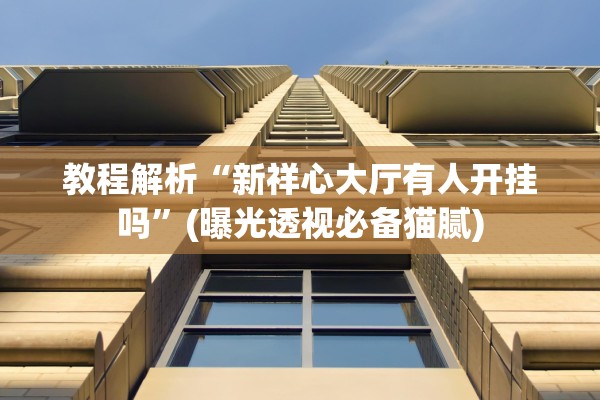 教程解析“新祥心大厅有人开挂吗”(曝光透视必备猫腻)