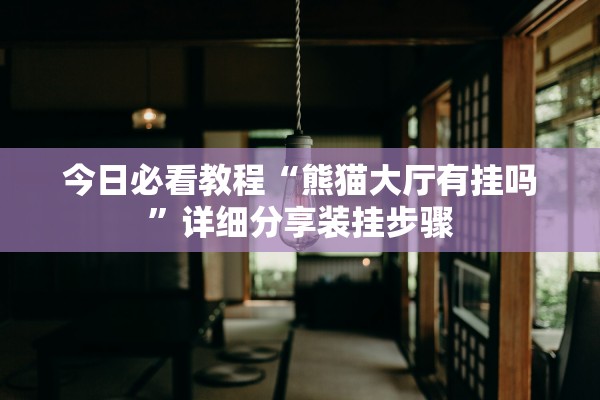 今日必看教程“熊猫大厅有挂吗”详细分享装挂步骤