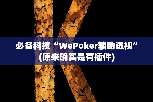 必备科技“WePoker辅助透视”(原来确实是有插件)