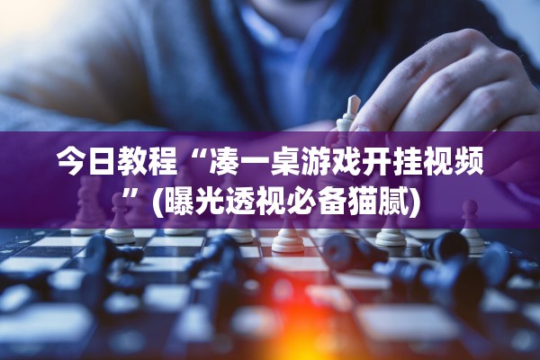 今日教程“凑一桌游戏开挂视频”(曝光透视必备猫腻)