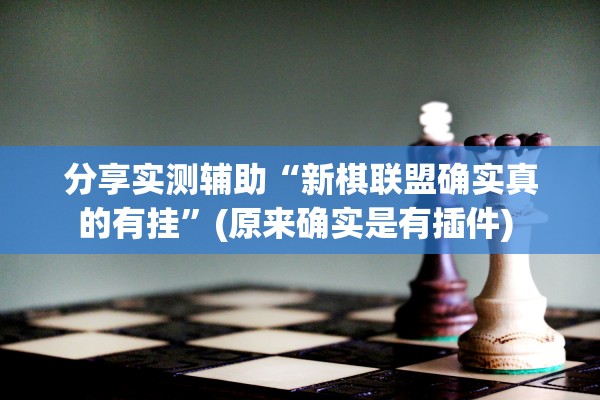 分享实测辅助“新棋联盟确实真的有挂”(原来确实是有插件) 