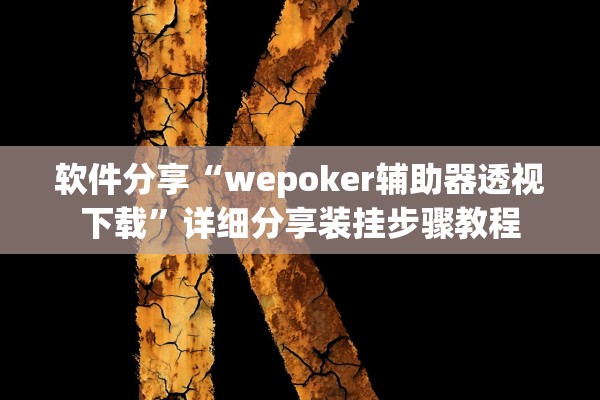 软件分享“wepoker辅助器透视下载”详细分享装挂步骤教程