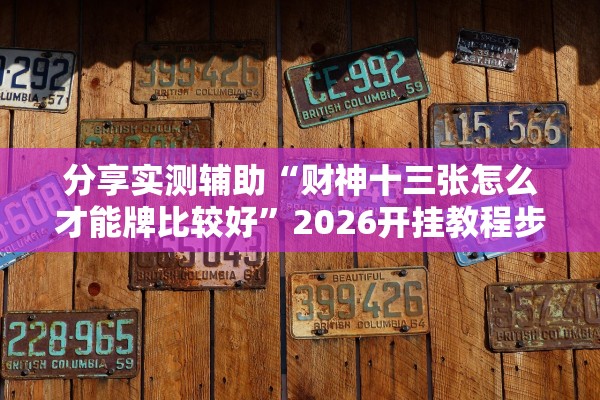 分享实测辅助“财神十三张怎么才能牌比较好”2026开挂教程步骤
