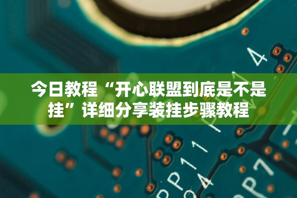 今日教程“开心联盟到底是不是挂”详细分享装挂步骤教程