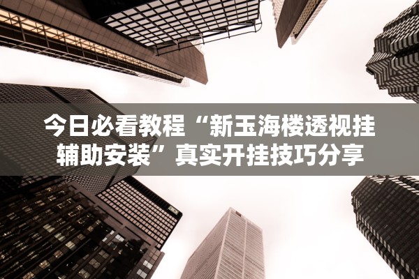 今日必看教程“新玉海楼透视挂辅助安装	”真实开挂技巧分享