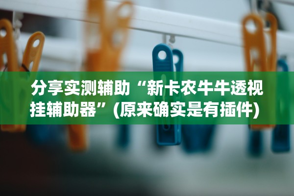 分享实测辅助“新卡农牛牛透视挂辅助器”(原来确实是有插件) 