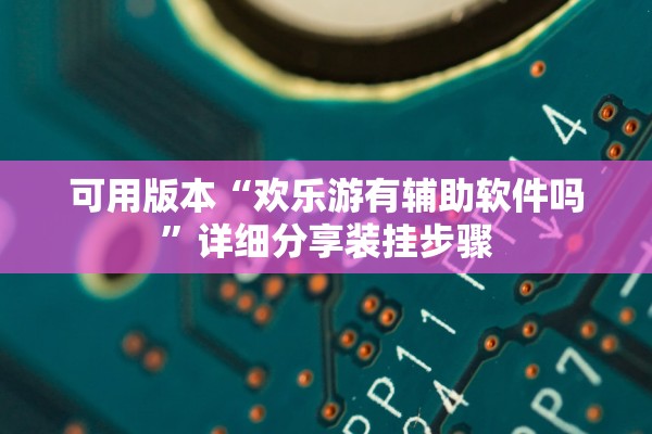 可用版本“欢乐游有辅助软件吗”详细分享装挂步骤