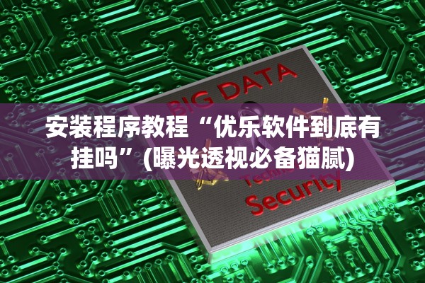 安装程序教程“优乐软件到底有挂吗”(曝光透视必备猫腻)
