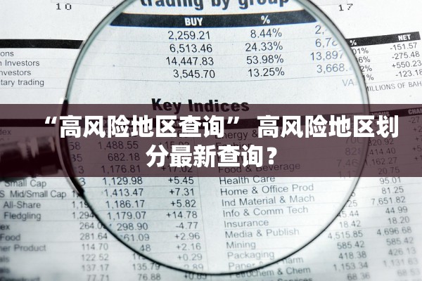 “高风险地区查询” 高风险地区划分最新查询？