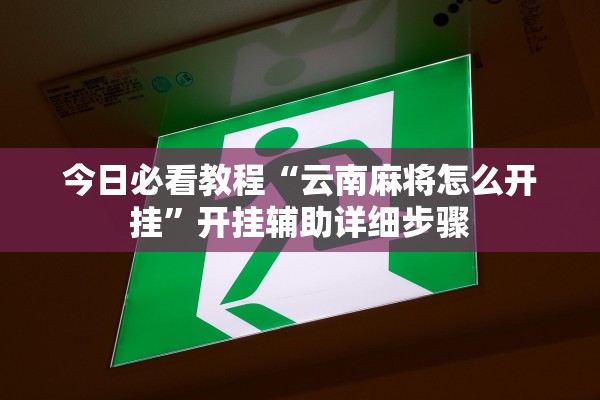 今日必看教程“云南麻将怎么开挂”开挂辅助详细步骤