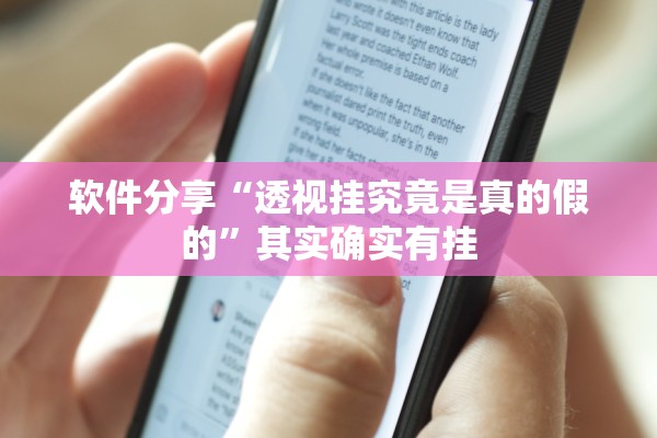 软件分享“透视挂究竟是真的假的”其实确实有挂