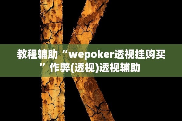 教程辅助“wepoker透视挂购买”作弊(透视)透视辅助 