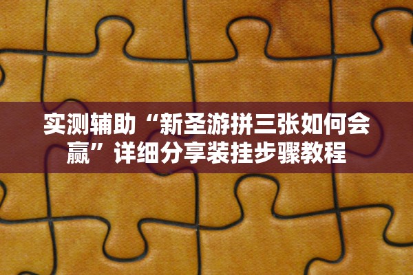 实测辅助“新圣游拼三张如何会赢”详细分享装挂步骤教程