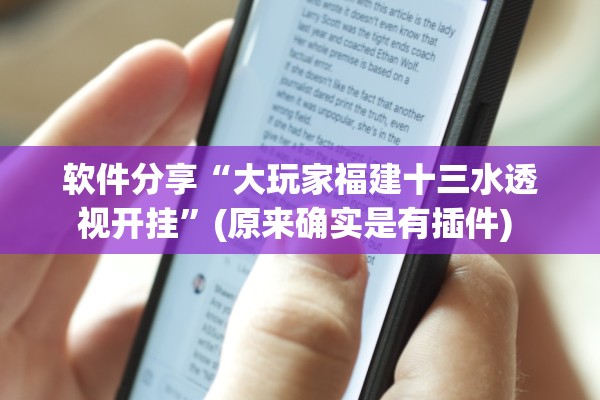 软件分享“大玩家福建十三水透视开挂”(原来确实是有插件) 